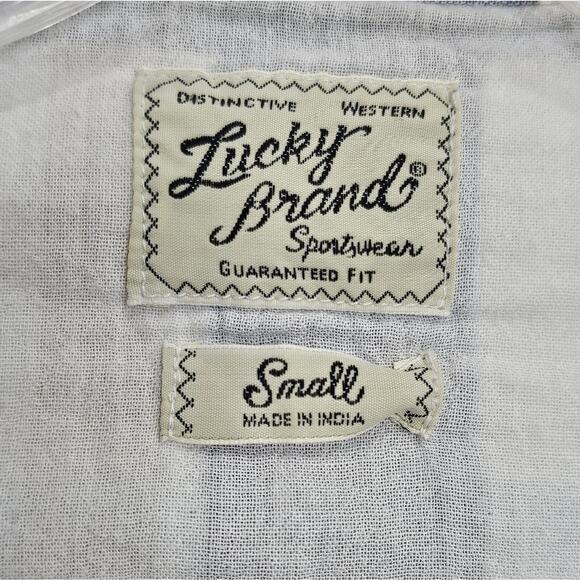 Lucky Brand Western Sportswear Long Sleeve Pocketed Button Up Shirt Small - Picture 4 of 6